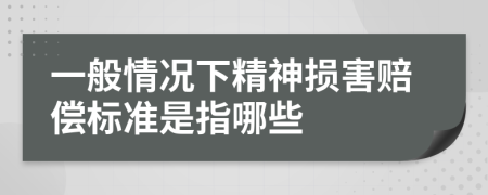 一般情况下精神损害赔偿标准是指哪些