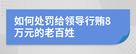 如何处罚给领导行贿8万元的老百姓