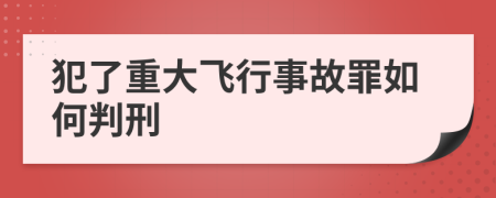 犯了重大飞行事故罪如何判刑