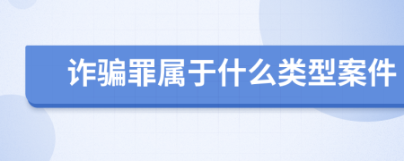 诈骗罪属于什么类型案件