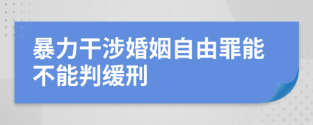 暴力干涉婚姻自由罪能不能判缓刑