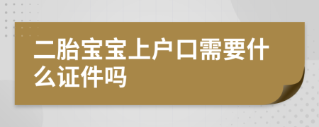 二胎宝宝上户口需要什么证件吗