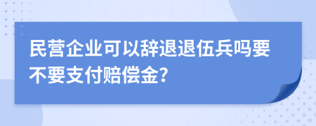 民营企业可以辞退退伍兵吗要不要支付赔偿金？