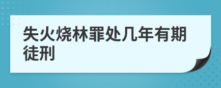 失火烧林罪处几年有期徒刑