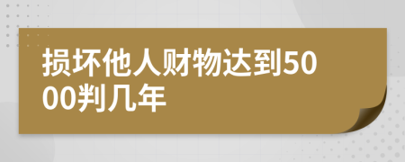 损坏他人财物达到5000判几年