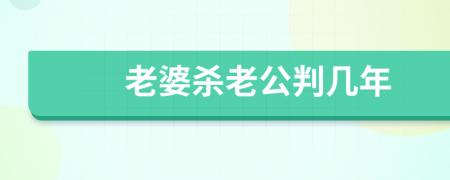 老婆杀老公判几年