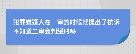 犯罪嫌疑人在一审的时候就提出了抗诉不知道二审会判缓刑吗