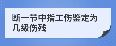 断一节中指工伤鉴定为几级伤残