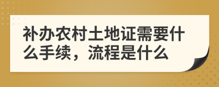 补办农村土地证需要什么手续，流程是什么