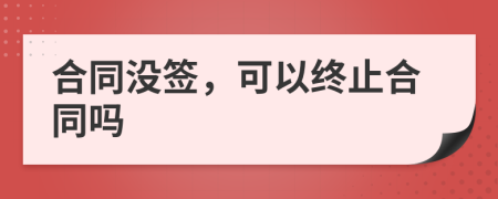 合同没签，可以终止合同吗