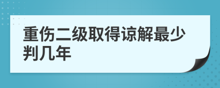 重伤二级取得谅解最少判几年