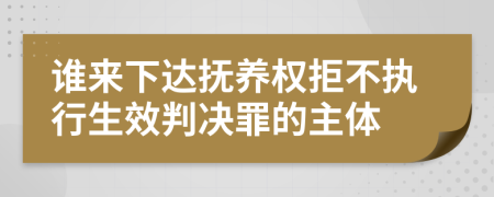 谁来下达抚养权拒不执行生效判决罪的主体