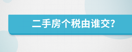 二手房个税由谁交？