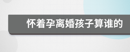 怀着孕离婚孩子算谁的