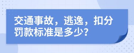 交通事故，逃逸，扣分罚款标准是多少？