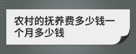 农村的抚养费多少钱一个月多少钱