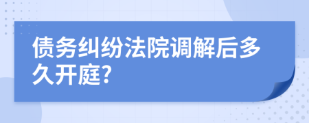 债务纠纷法院调解后多久开庭?