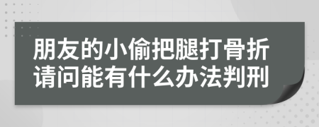 朋友的小偷把腿打骨折请问能有什么办法判刑