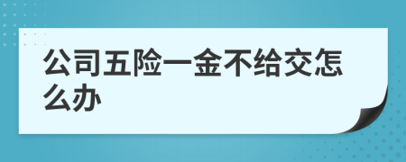 公司五险一金不给交怎么办