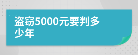 盗窃5000元要判多少年
