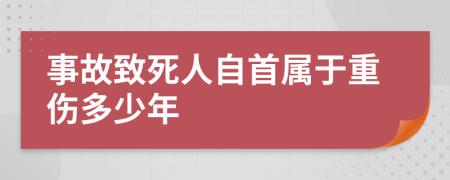 事故致死人自首属于重伤多少年