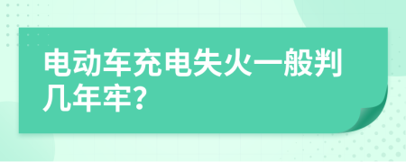 电动车充电失火一般判几年牢？