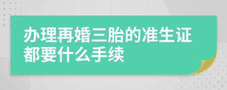 办理再婚三胎的准生证都要什么手续