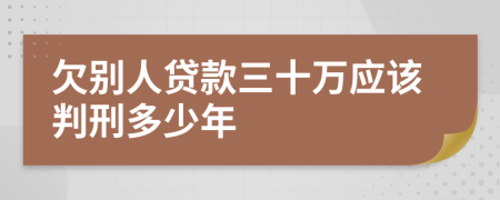 欠别人贷款三十万应该判刑多少年