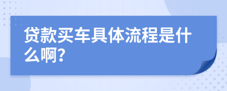 贷款买车具体流程是什么啊？