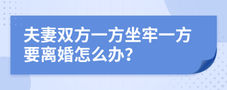 夫妻双方一方坐牢一方要离婚怎么办？
