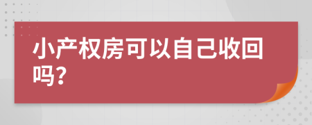 小产权房可以自己收回吗？