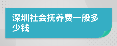 深圳社会抚养费一般多少钱