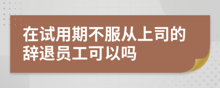 在试用期不服从上司的辞退员工可以吗