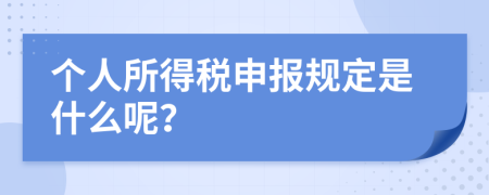 个人所得税申报规定是什么呢？