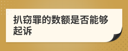 扒窃罪的数额是否能够起诉