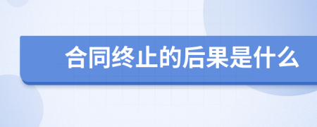 合同终止的后果是什么