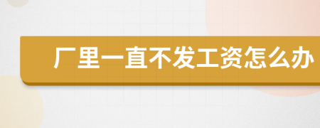 厂里一直不发工资怎么办