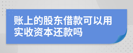 账上的股东借款可以用实收资本还款吗