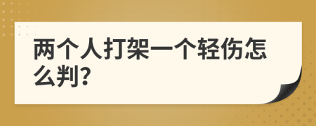 两个人打架一个轻伤怎么判？