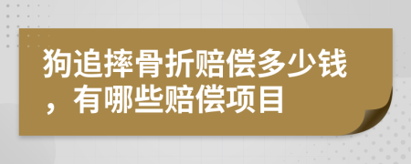 狗追摔骨折赔偿多少钱，有哪些赔偿项目