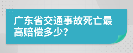 广东省交通事故死亡最高赔偿多少？