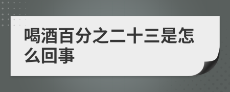 喝酒百分之二十三是怎么回事