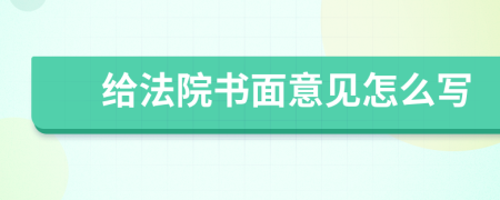 给法院书面意见怎么写