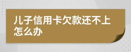 儿子信用卡欠款还不上怎么办