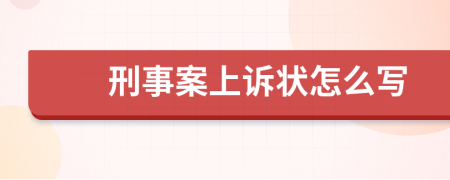 刑事案上诉状怎么写
