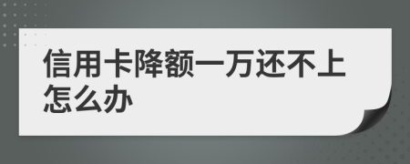 信用卡降额一万还不上怎么办