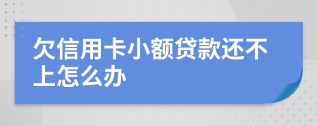 欠信用卡小额贷款还不上怎么办