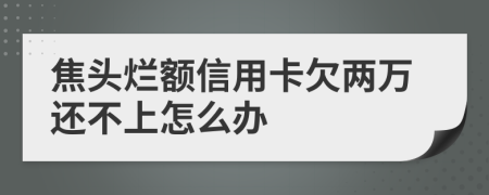 焦头烂额信用卡欠两万还不上怎么办