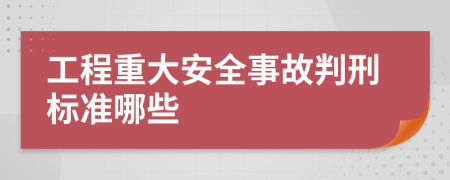 工程重大安全事故判刑标准哪些