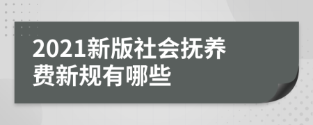 2021新版社会抚养费新规有哪些